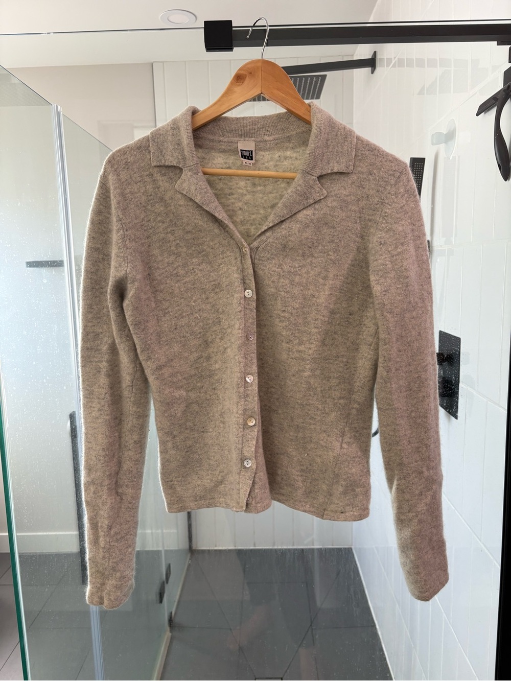 Smart Set Light Gray Button-Front Collar Cardigan